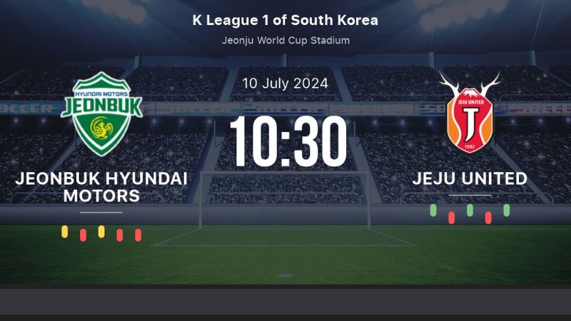 Link xem trực tiếp cặp đấu Jeonbuk Hyundai Motors vs Jeju United: