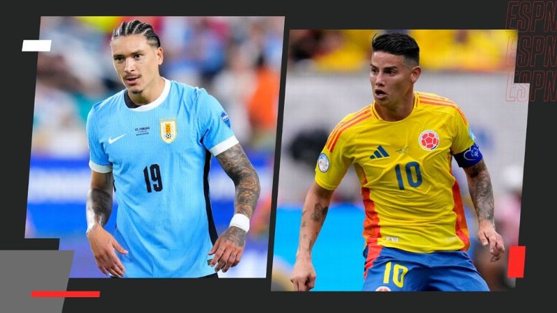 Trận đấu giữa Uruguay vs Colombia, lúc 07h00 ngày 11/7/2024, thuộc giải Copa America 2024